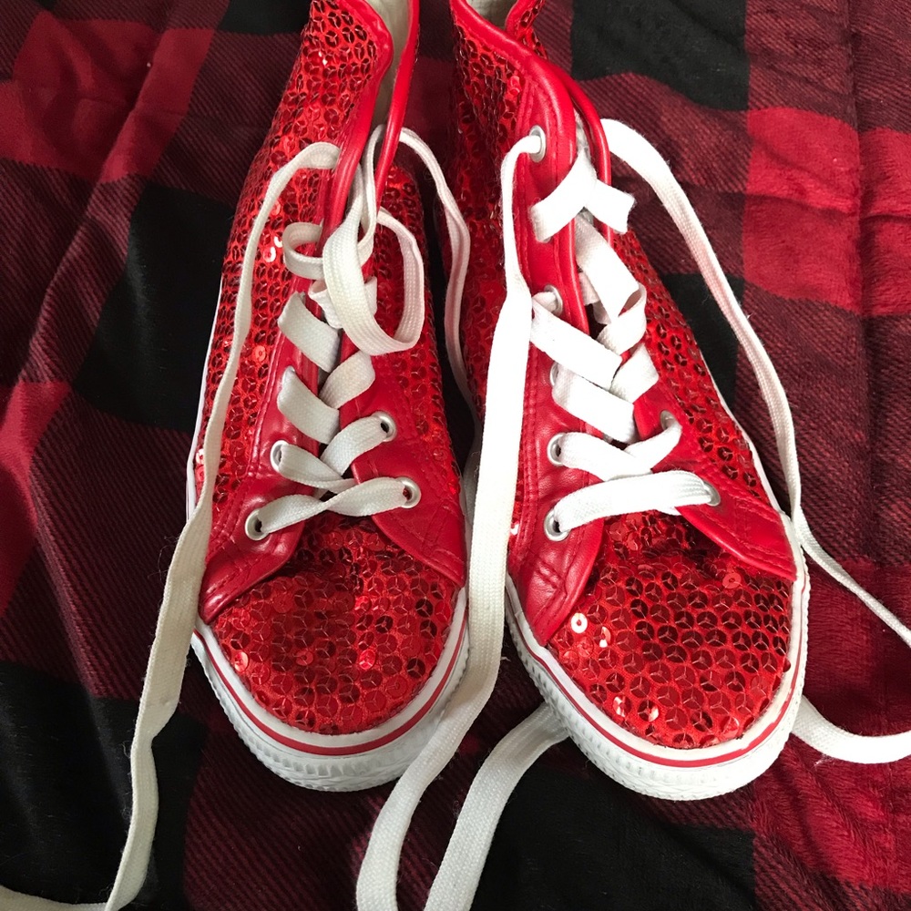 Balera size 4 red glitter dance shoes